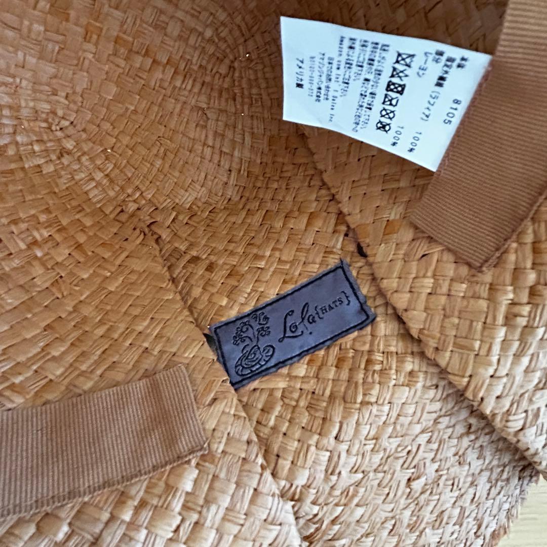新品 Lola HATS ローラハット リボン付き麦わら帽子　FIRST AID
