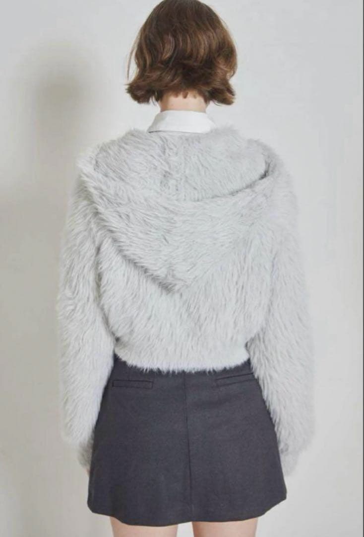 epine エピヌ e shaggy knit zipper hoodie
