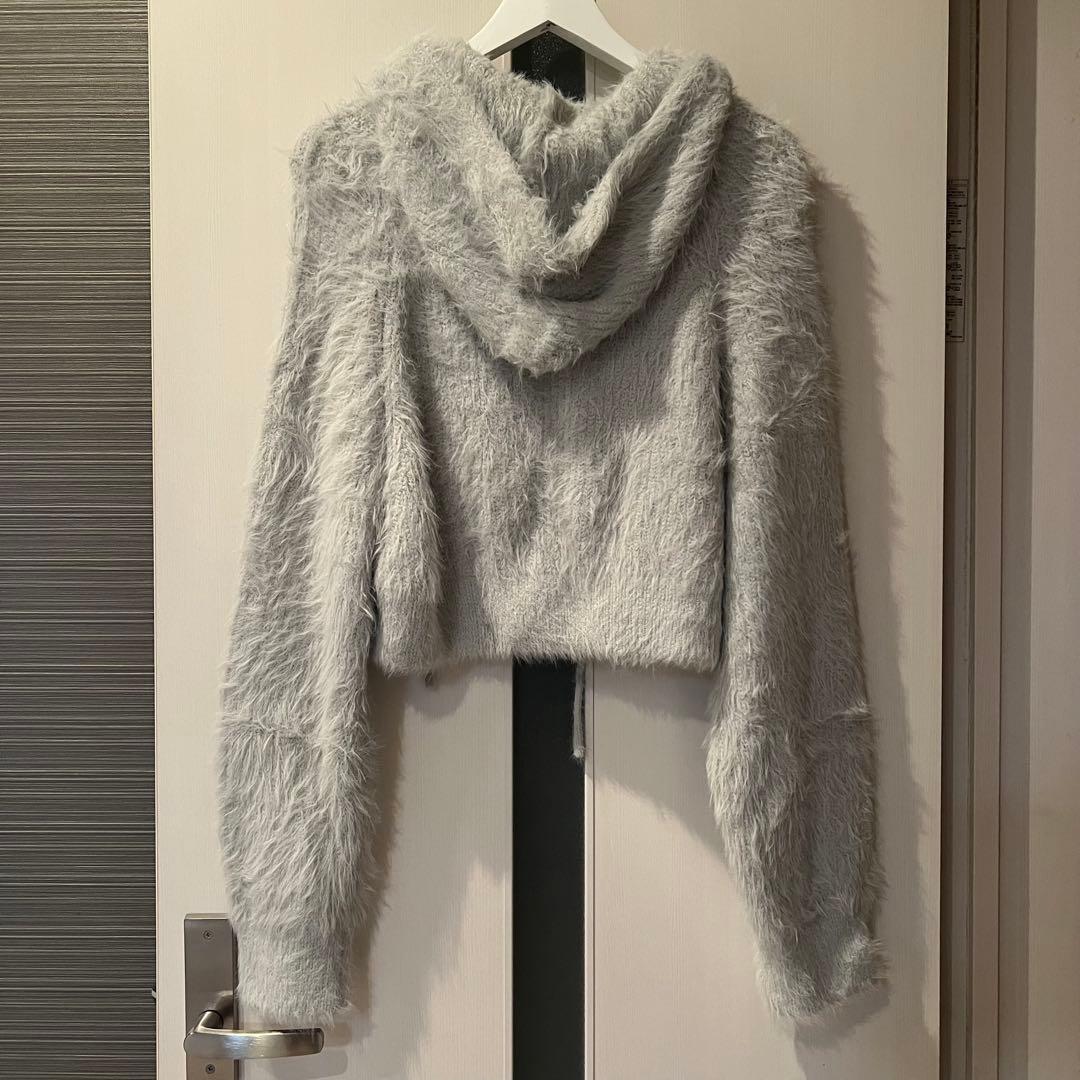 epine エピヌ e shaggy knit zipper hoodie