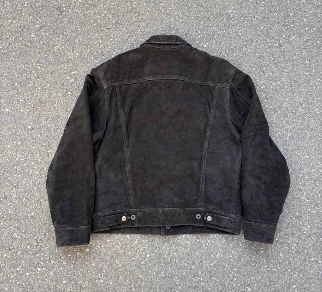 80s Golden Bear スエード トラッカー　レザー　ジャケット　黒