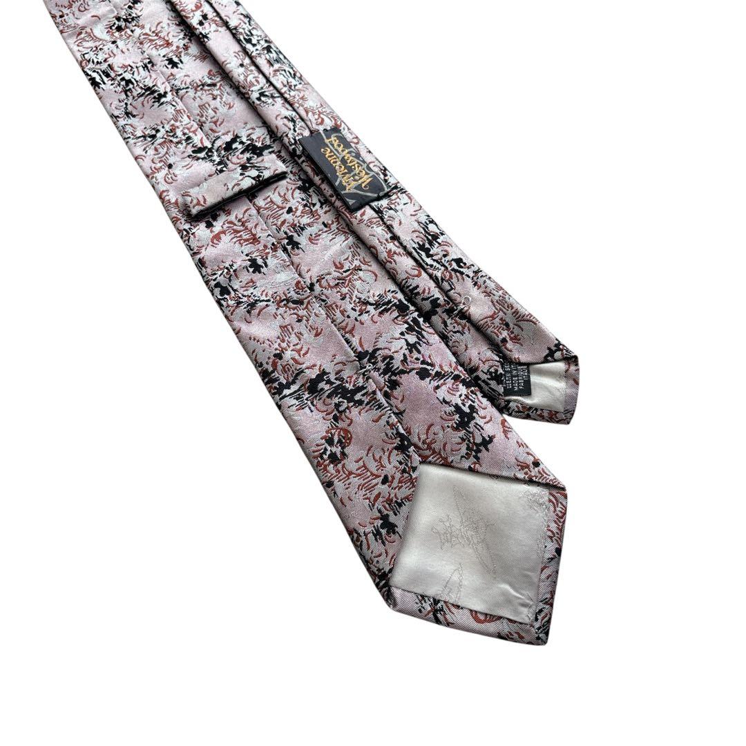 極美品✨ Vivienne Westwood ネクタイ　ピンク系 オーブ柄 希少