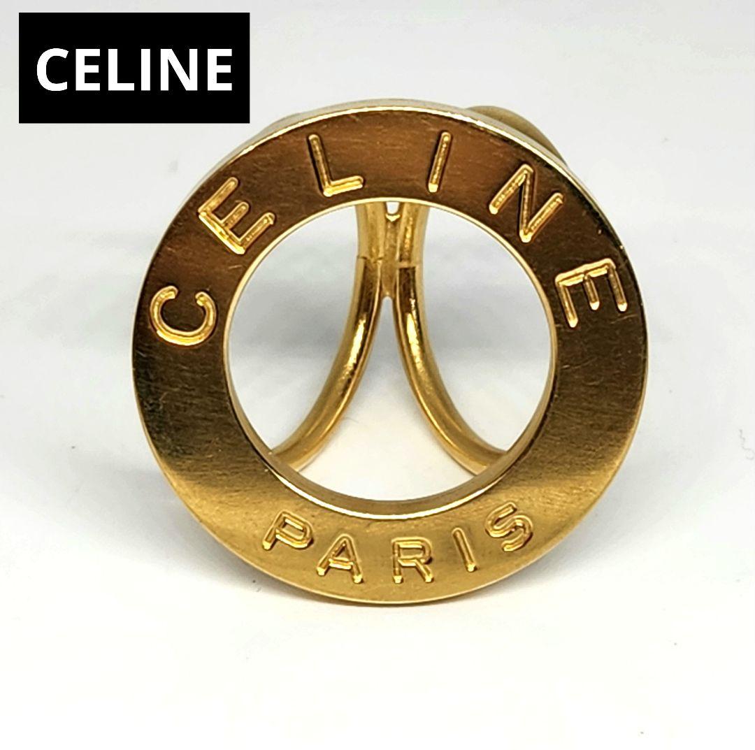 CELINE セリーヌ スカーフリング ゴールド イタリア製 ロゴ PARIS