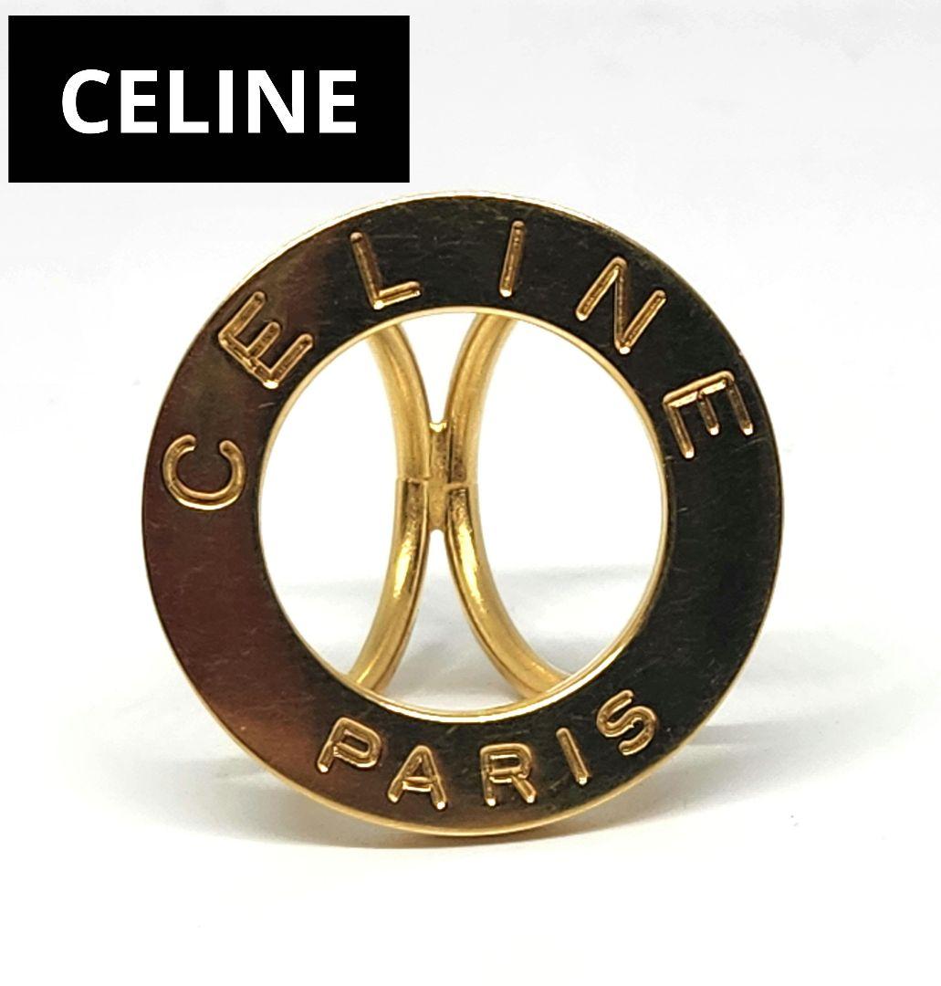 CELINE セリーヌ スカーフリング ゴールド イタリア製 ロゴ PARIS