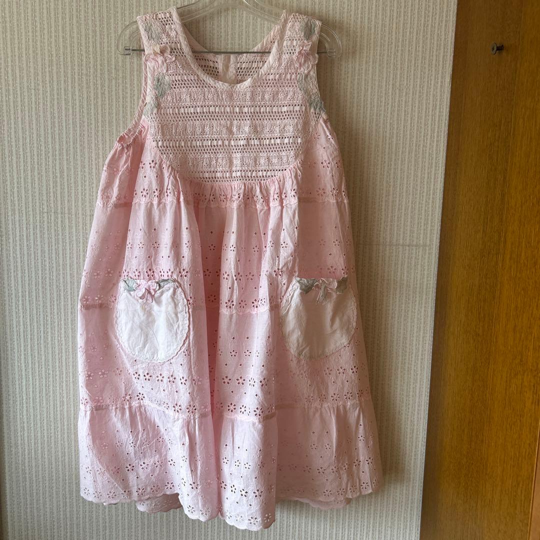 さえらピンクレースエプロンドレス