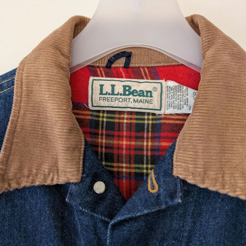 美品✨ 90sヴィンテージ LLBean コーデュロイ襟 裏地ブランケット