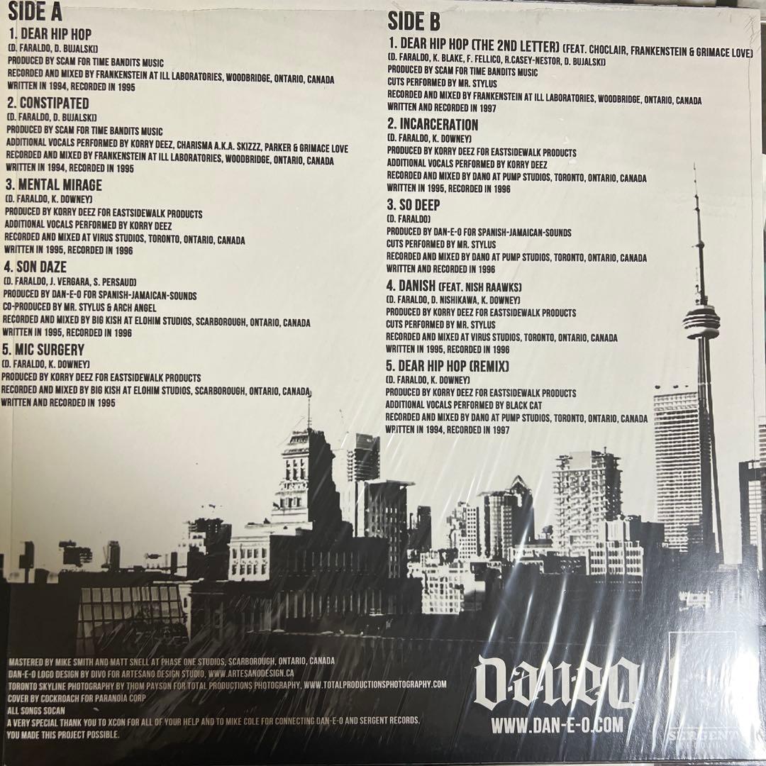 洋楽 DAN E O - LP DEAR HIP HOP
