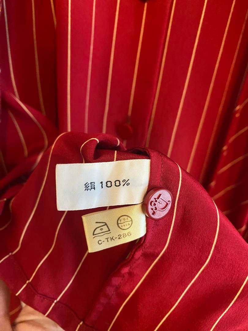 Christian Dior ヴィンテージ ブラウス 絹100％ ストライプ M