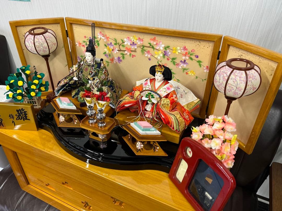 久月　雛人形　親王飾り　雅　木目桐収納　極美品