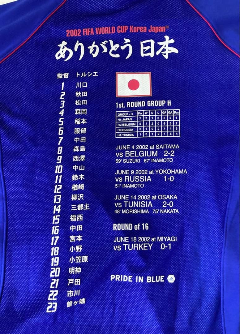 アディダス2002年日韓FIFA ワールドカップ日本代表ユニホーム サイズＭ希少