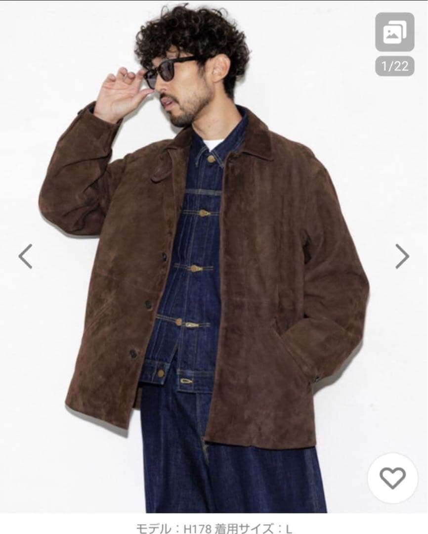 freak's storeゴートレザースエード カーコート　ブラウン