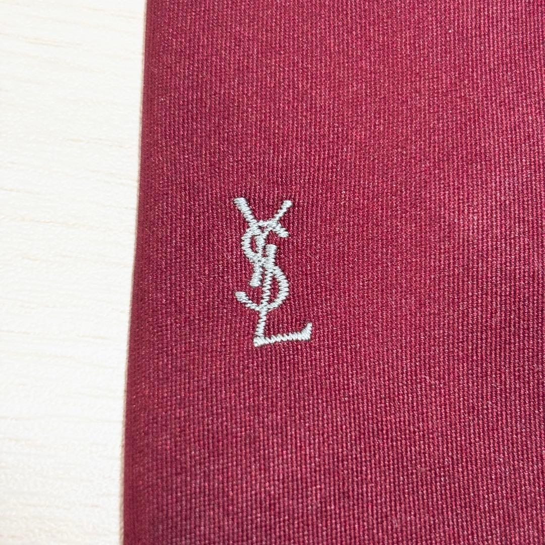 Yves Saint Laurent イブサンローラン YSLロゴ 無地ネクタイ