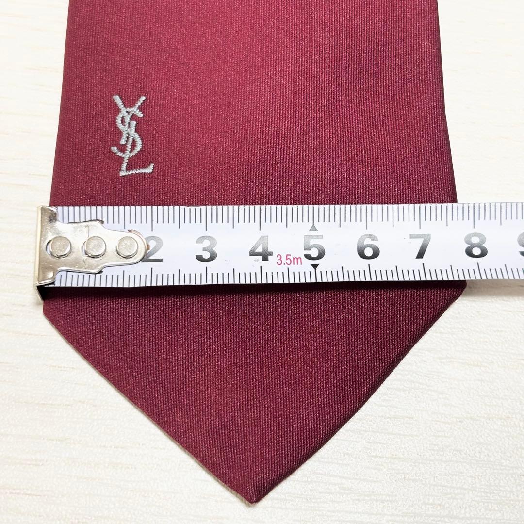Yves Saint Laurent イブサンローラン YSLロゴ 無地ネクタイ