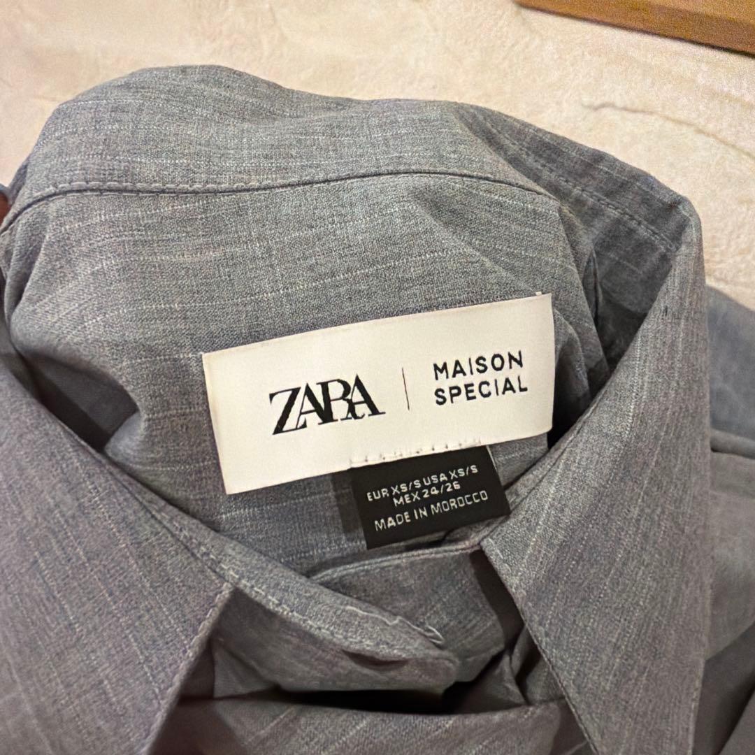 メゾンスペシャル x ZARA ストライプネクタイシャツ