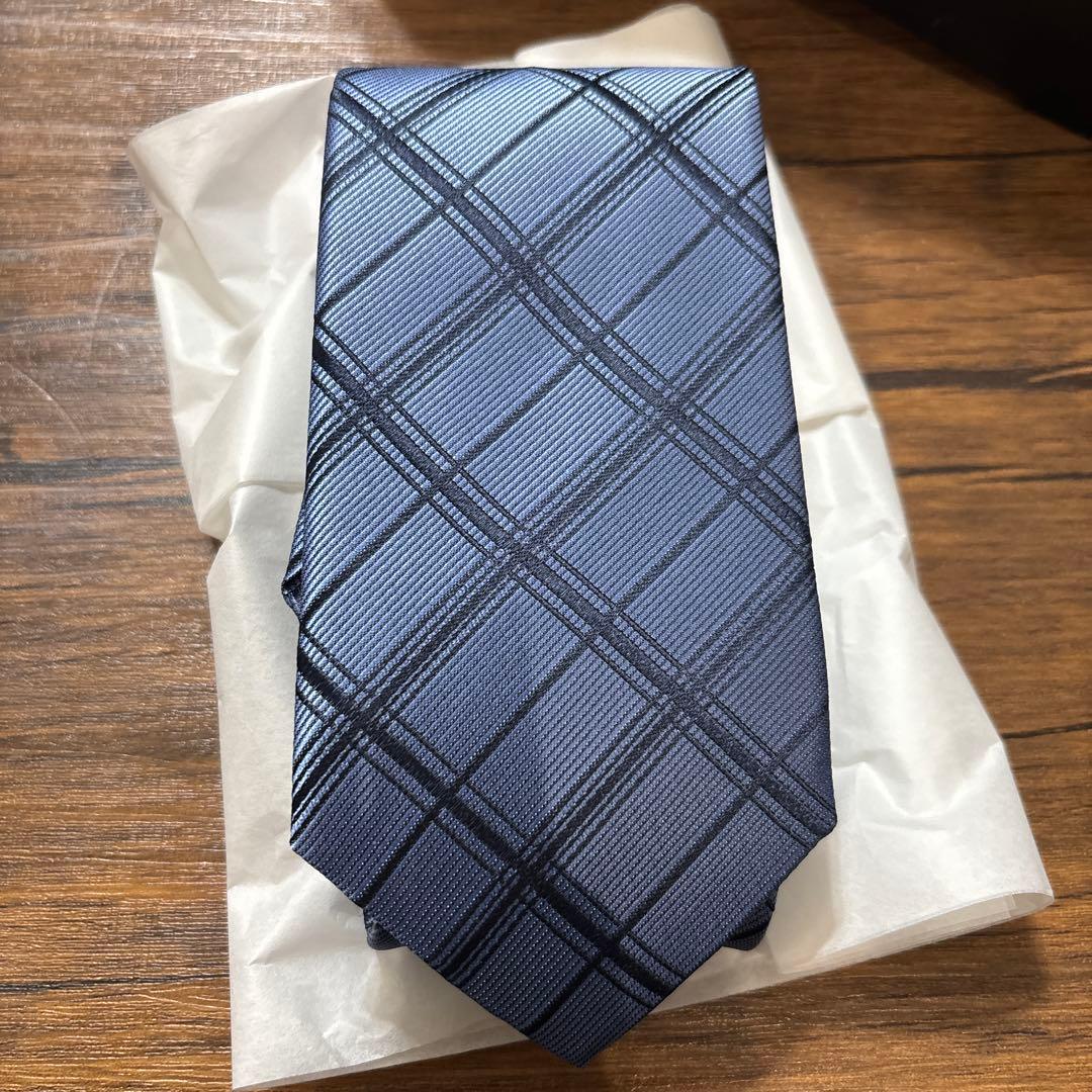 BLACK LABEL CRESTBRIDGE ネクタイ 青系 チェック柄