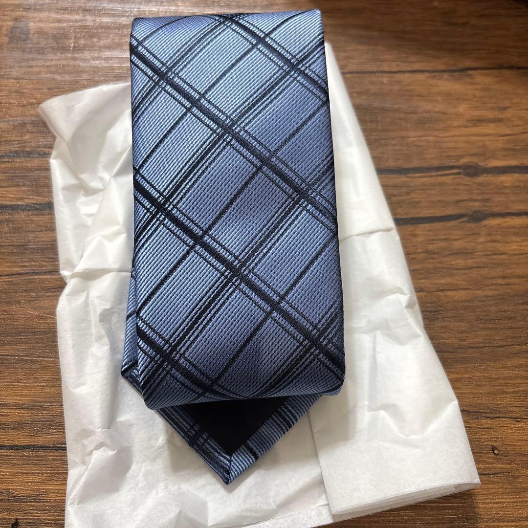 BLACK LABEL CRESTBRIDGE ネクタイ 青系 チェック柄