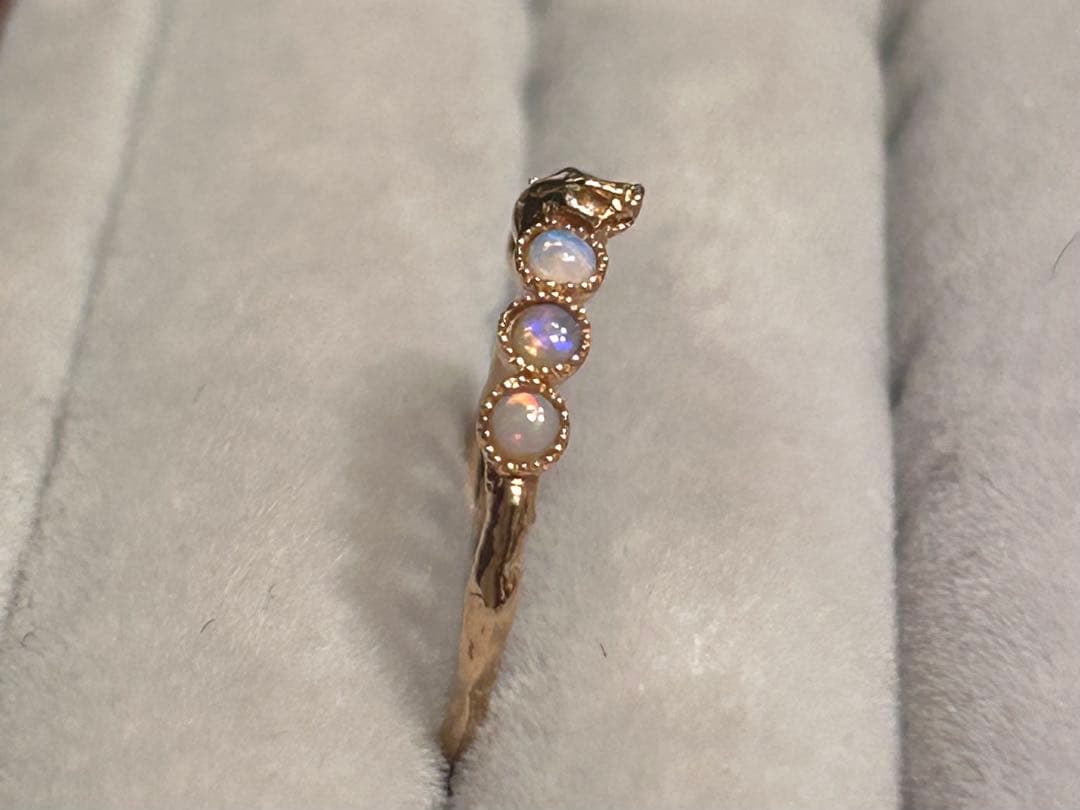 Cloche クロチェ K10 スカル オパール リング