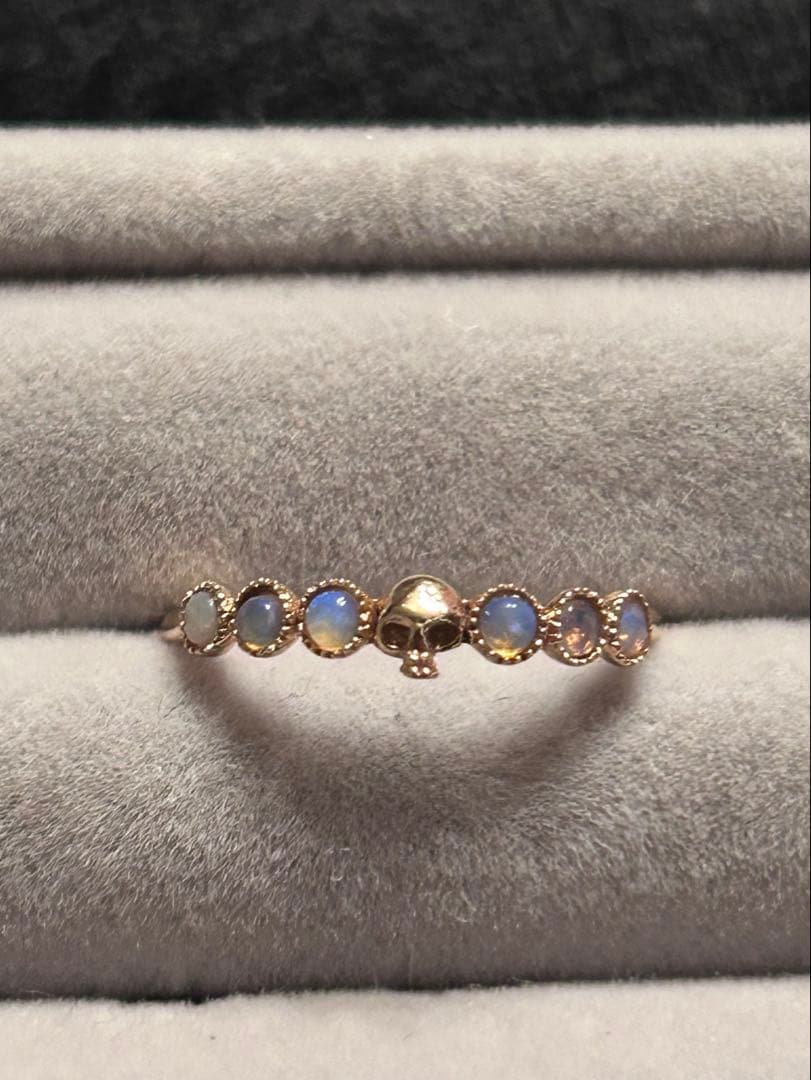Cloche クロチェ K10 スカル オパール リング