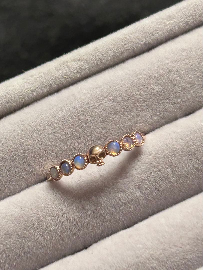 Cloche クロチェ K10 スカル オパール リング