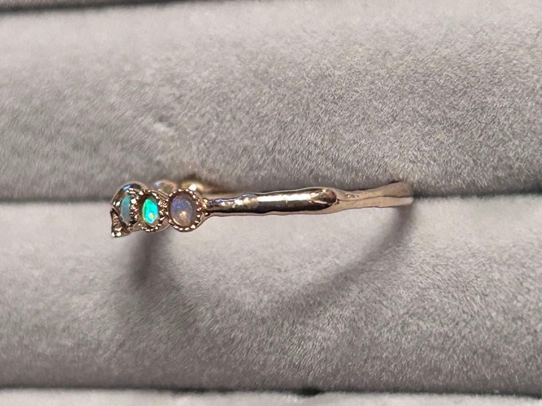 Cloche クロチェ K10 スカル オパール リング