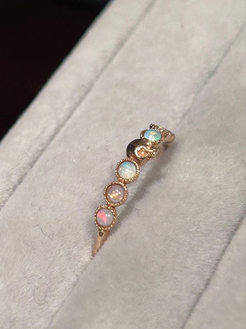 Cloche クロチェ K10 スカル オパール リング