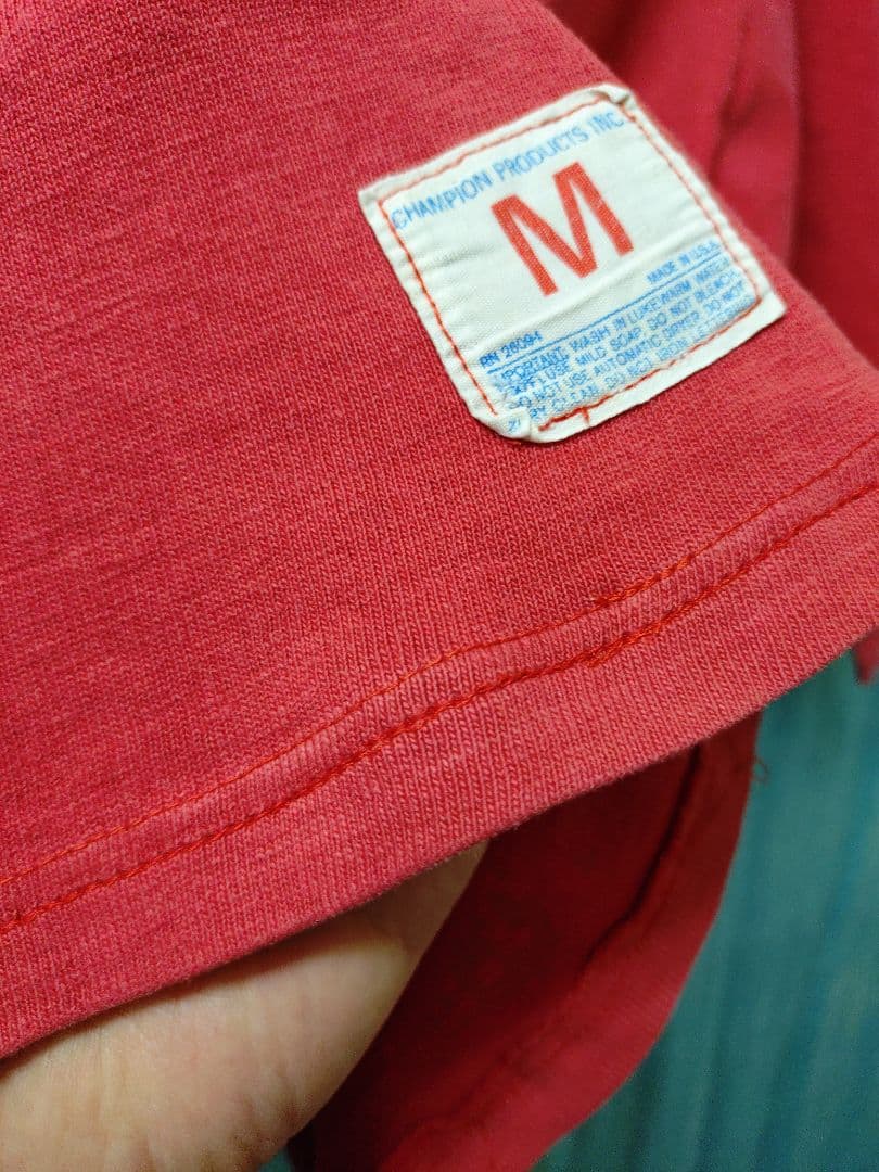 70s チャンピオン バータグ 綿100 フットボール Tシャツ M