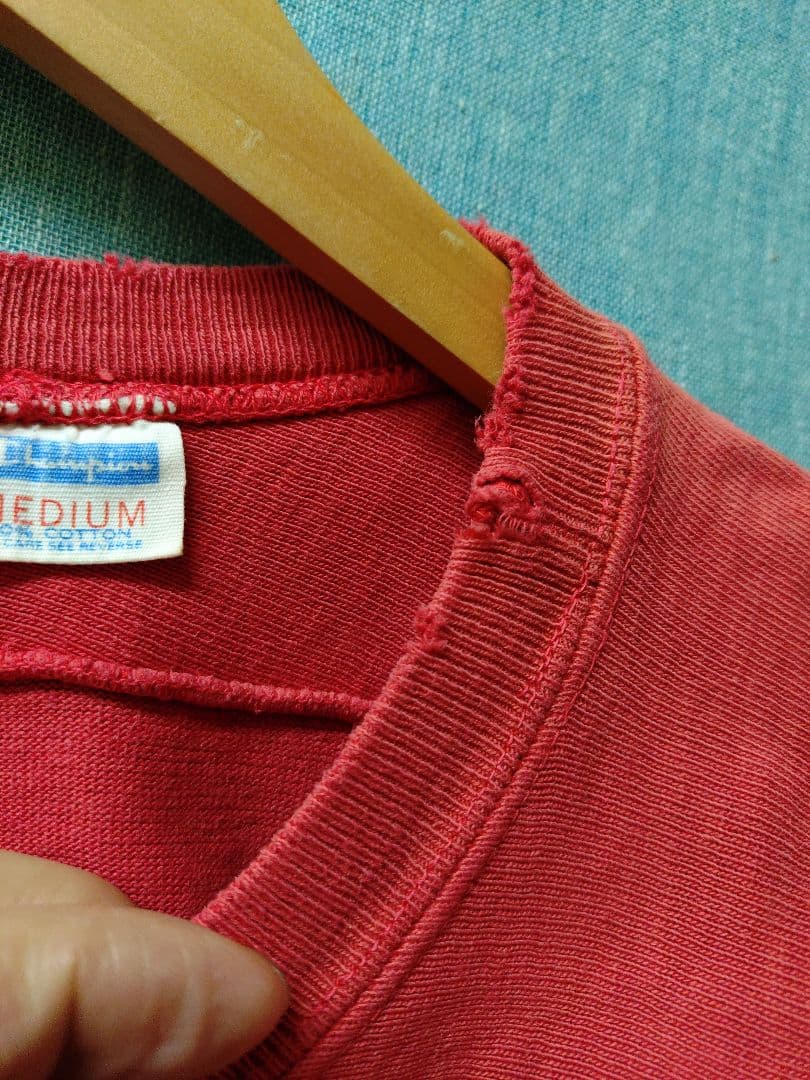 70s チャンピオン バータグ 綿100 フットボール Tシャツ M