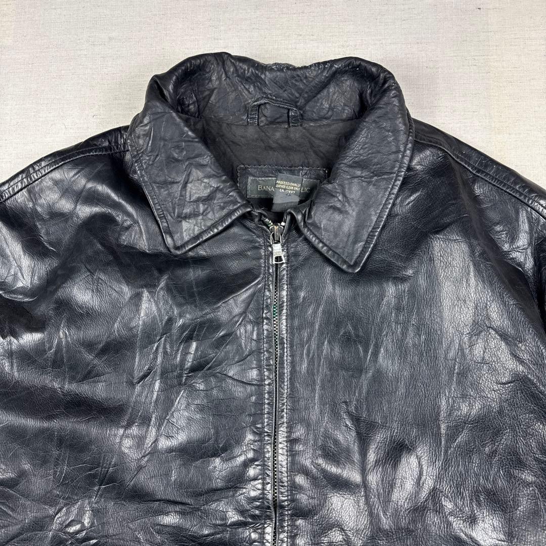 90s バナナリパブリック カウレザー ジャケット 牛革 本革 スウィングトップ