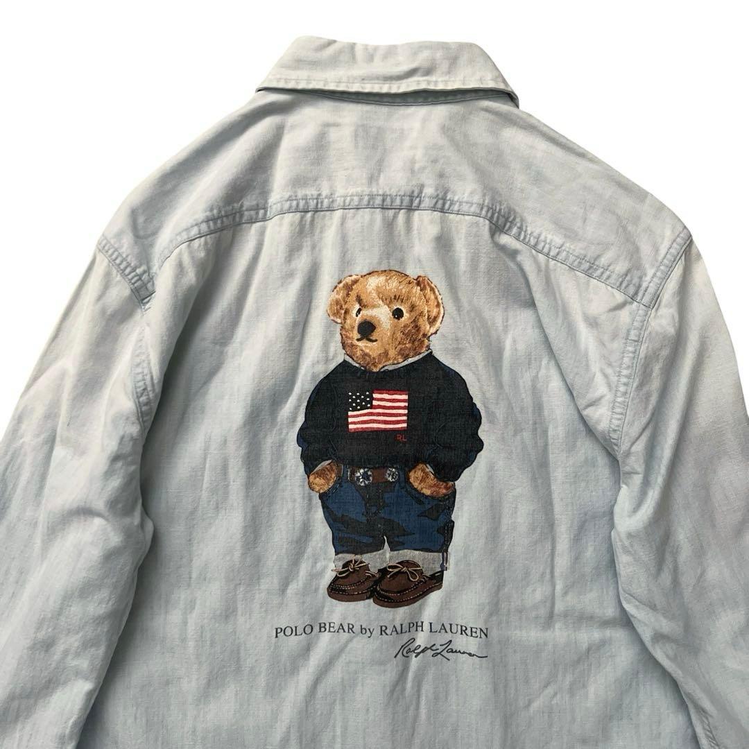 POLO Ralph Lauren　ポロベア　デニムシャツ　シャンブレー　S