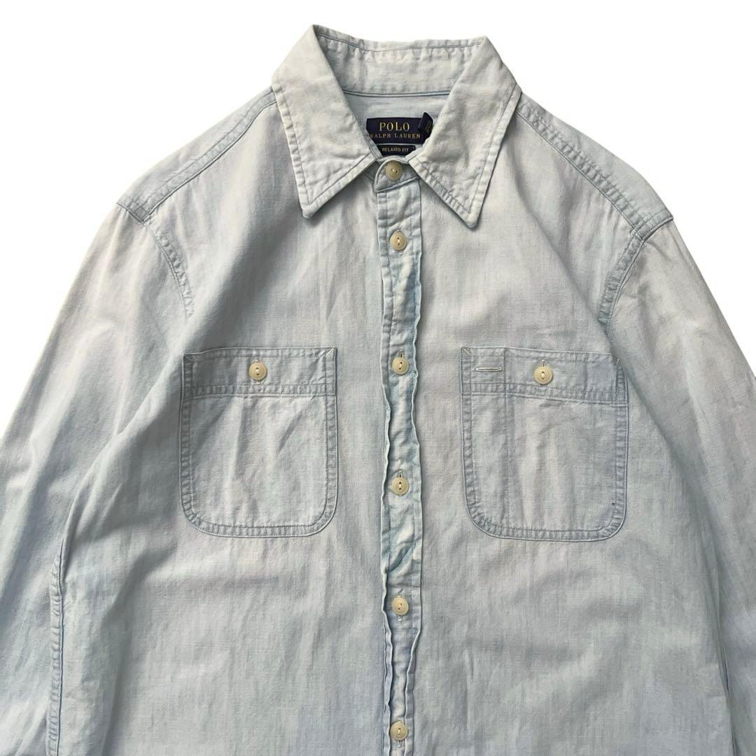 POLO Ralph Lauren　ポロベア　デニムシャツ　シャンブレー　S