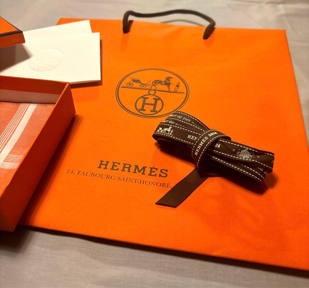 【C】HERMES タオルハンカチとハンカチーフセット プレゼントセット付