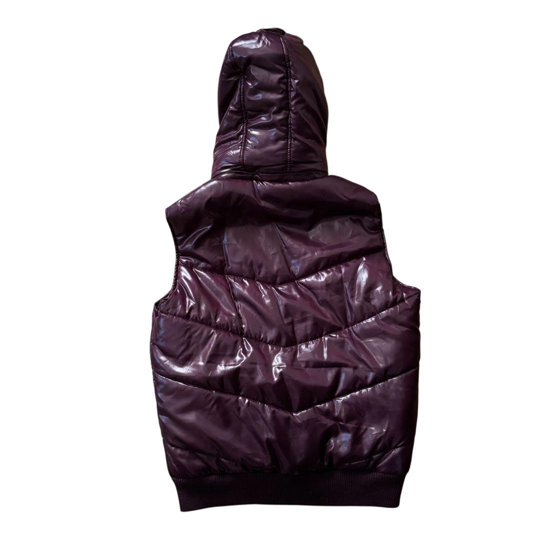 archive grunge fur down vest 紫 L