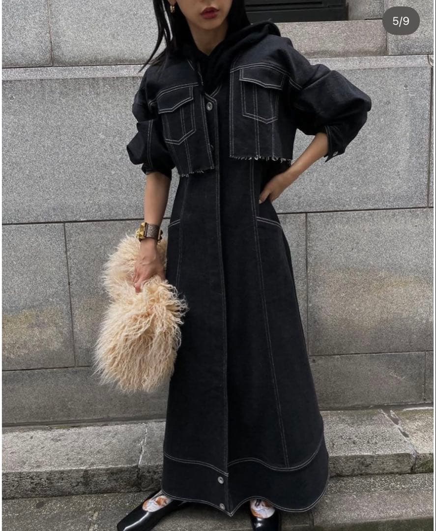 【限定値下げ】AMERI UND 3WAY DENIM DRESS ブラック S