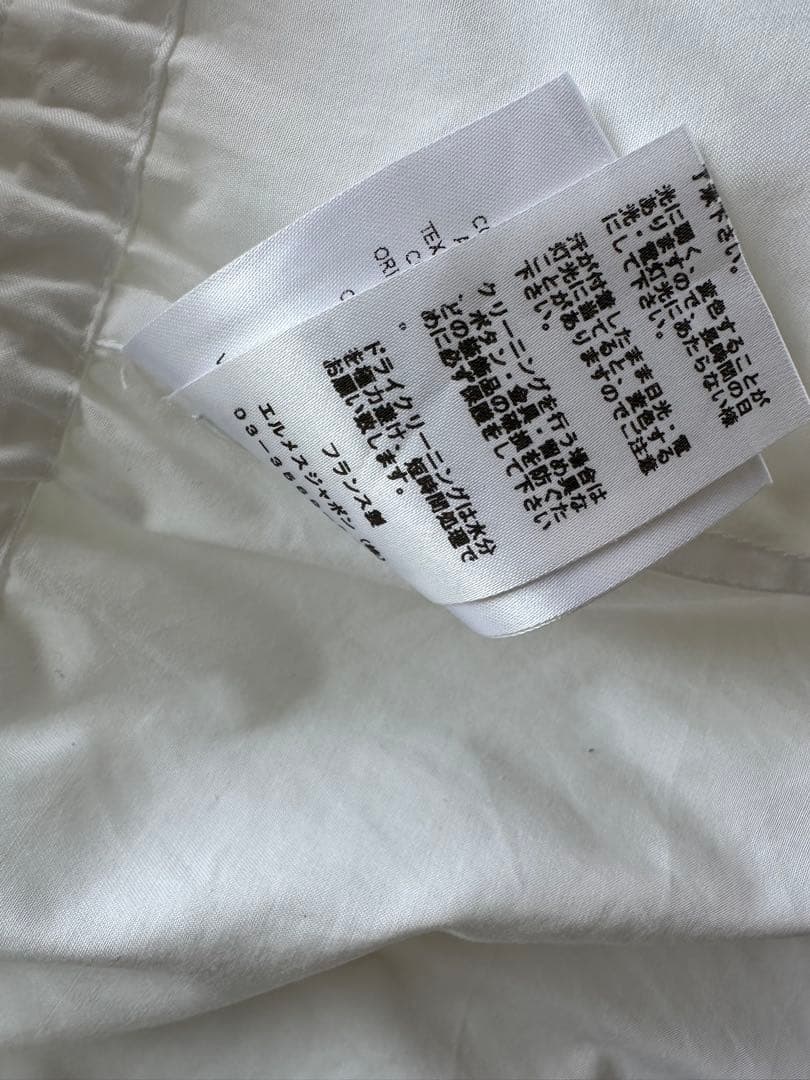 Ｋ*M様 HERMES エルメス シャツブラウス ホワイト 刺繍 コットン