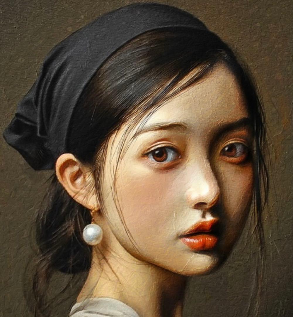 【最高傑作品】人物画　美しい女性をモデルにしたリアリズムアート作品