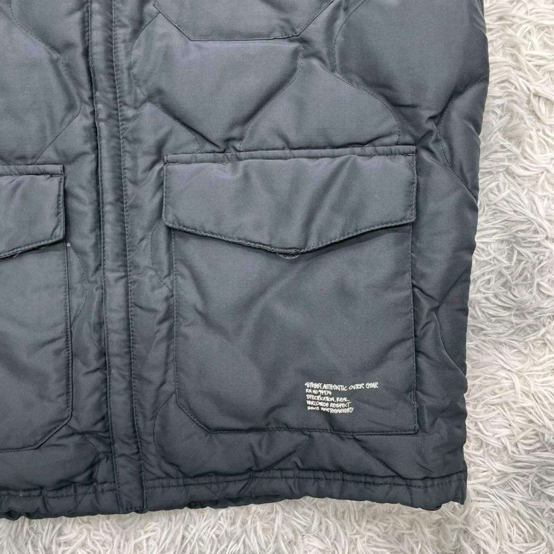 【STUSSY ステューシーダウンベスト中綿キルティンググレーM】
