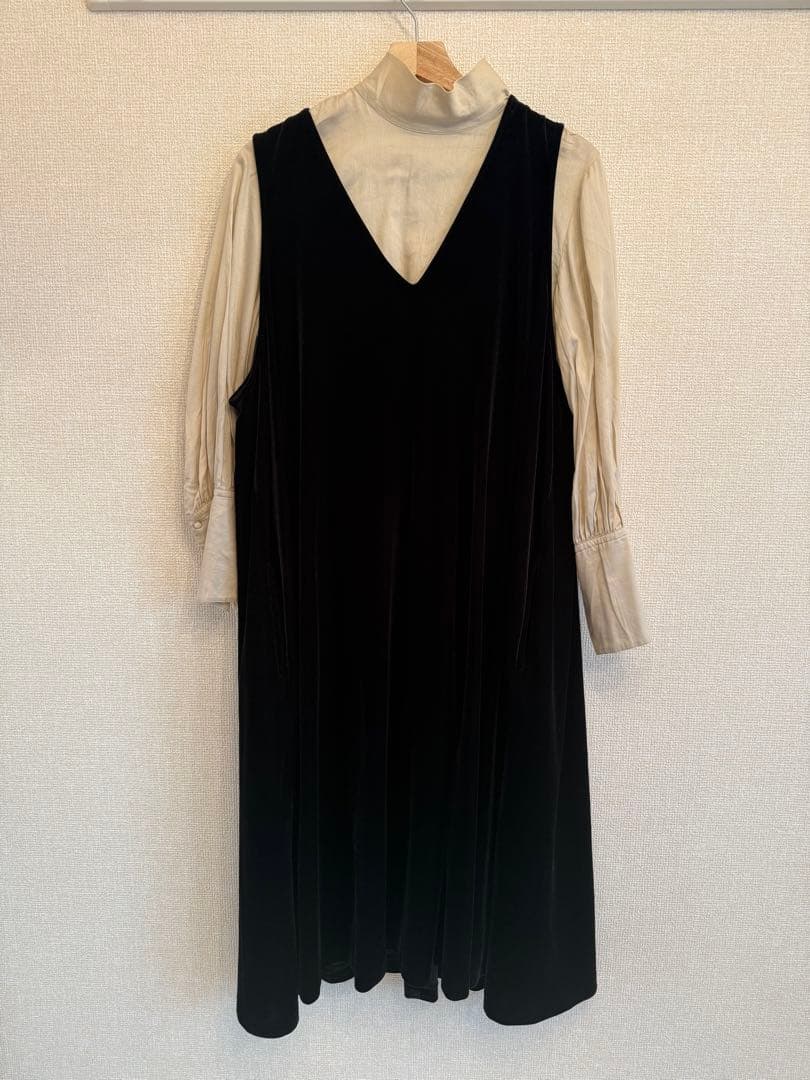 【セット販売】foufouベロアワンピース、ドレスシャツ