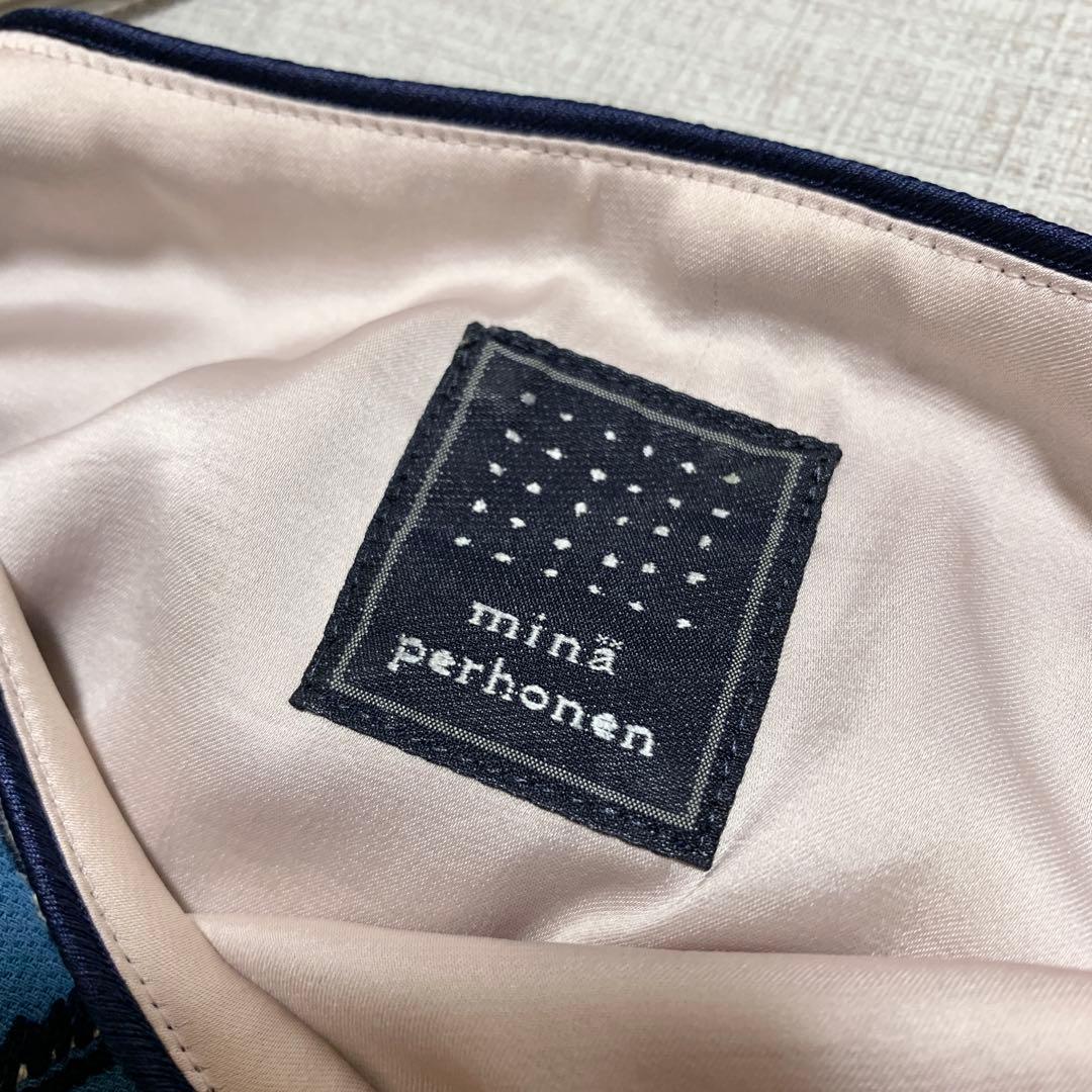 ミナペルホネン フレンチスリーブワンピース コパン 総柄刺繍 40