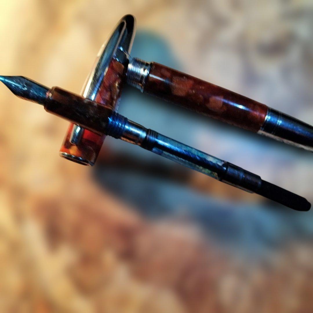 パ*ス様 Monteverde ブラウン万年筆とバーガンディのインク