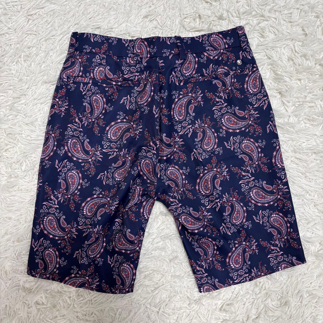 G FORE ゴルフ ハーフパンツ ショートパンツ ペイズリー バンダナ 紺