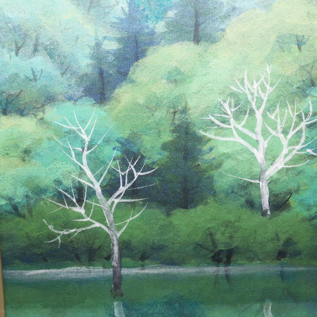 箕輪春光 『彩映』 共シール 絵画 油彩 F8号 箕輪芳二 真作