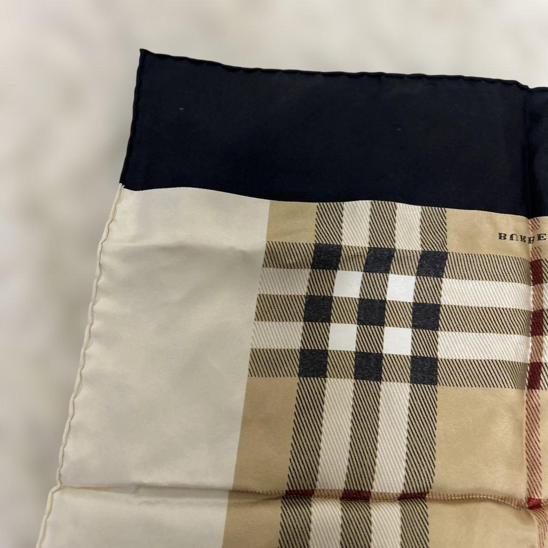 バーバリー　シルクスカーフ　ノバチェック　レッド×ベージュ　タグ付き未使用❣️