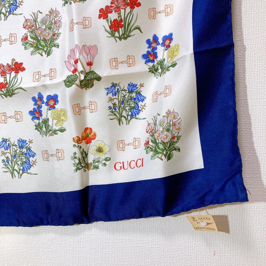 未使用 GUCCI オールドグッチ スカーフ 花柄 2枚セット