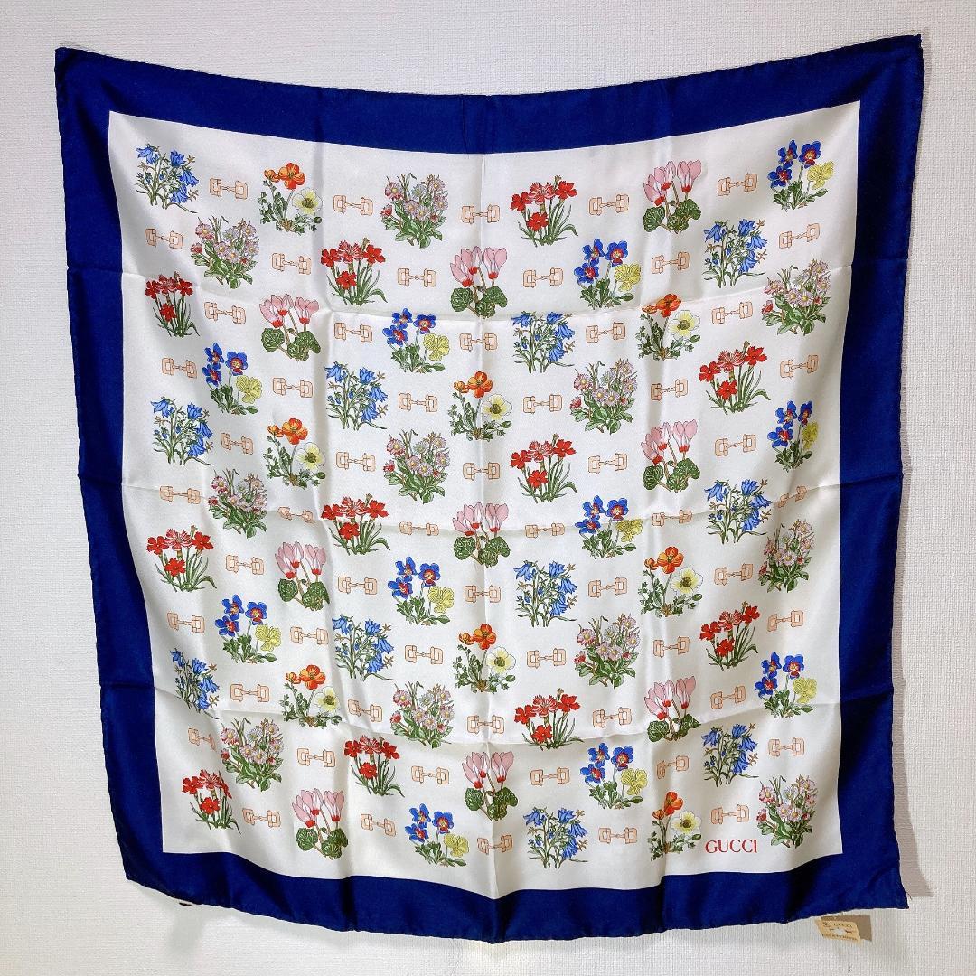 未使用 GUCCI オールドグッチ スカーフ 花柄 2枚セット