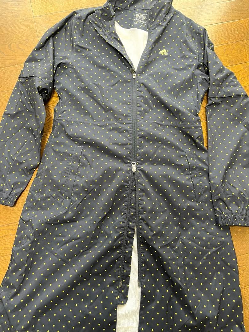 ★adidasゴルフ★レインコート★ドット柄★収納袋付き サイズL