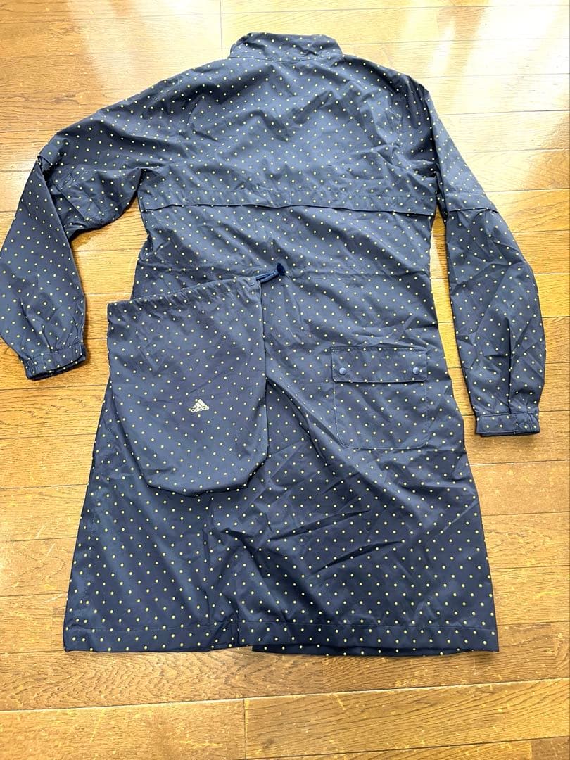 ★adidasゴルフ★レインコート★ドット柄★収納袋付き サイズL