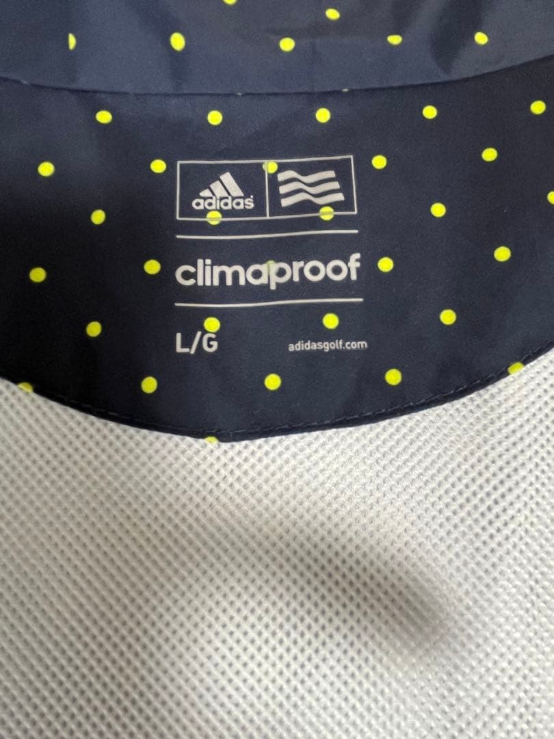 ★adidasゴルフ★レインコート★ドット柄★収納袋付き サイズL