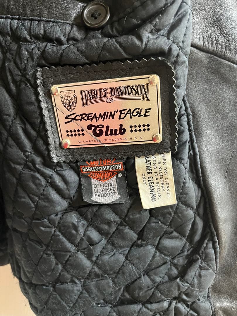 Harley-Davidson 黒 レザーダブルライダースジャケット