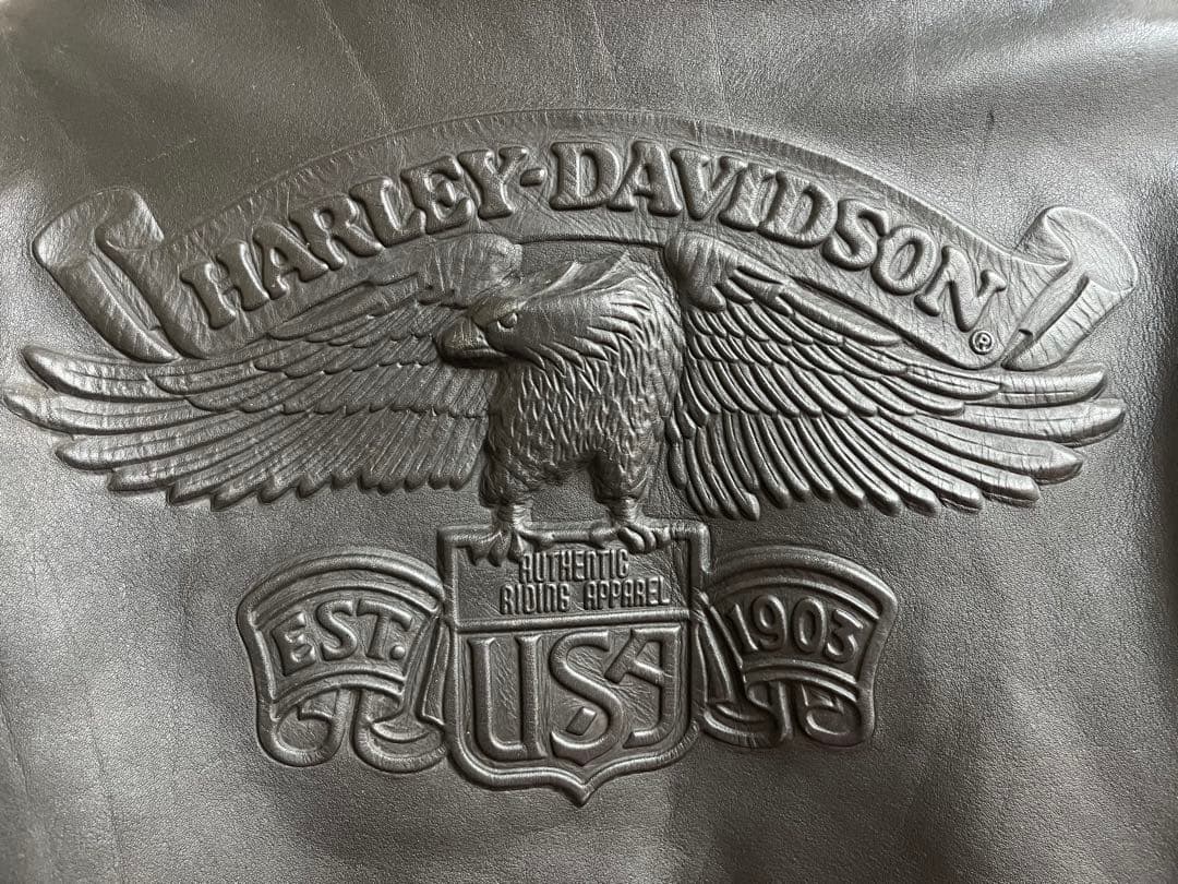 Harley-Davidson 黒 レザーダブルライダースジャケット