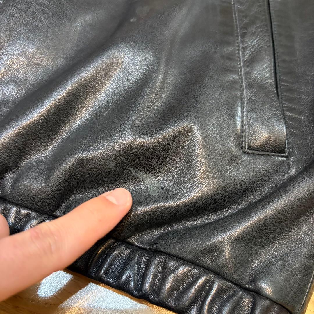【名作】Polo Ralph Lauren :レザースイングトップ. Black