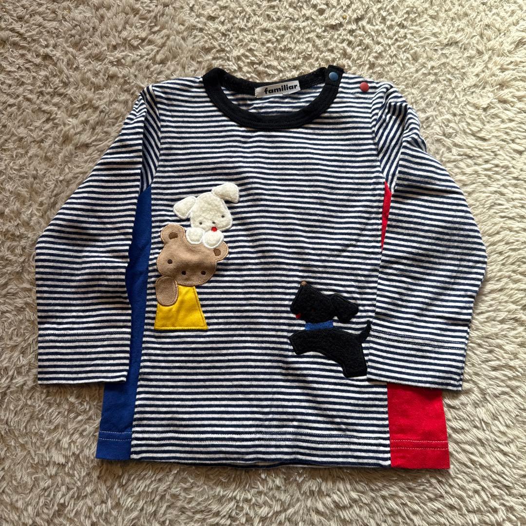 ファミリア　ボーダー長袖Tシャツ　90